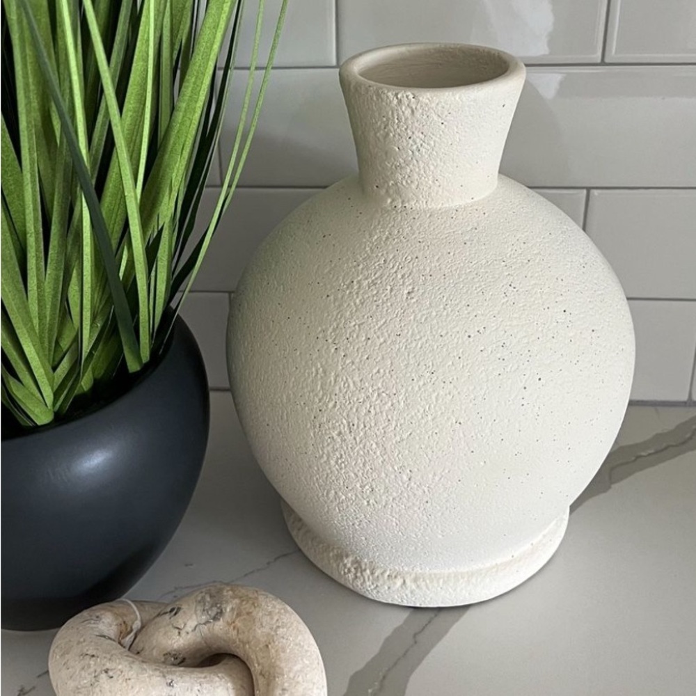 Textured Cream Vase